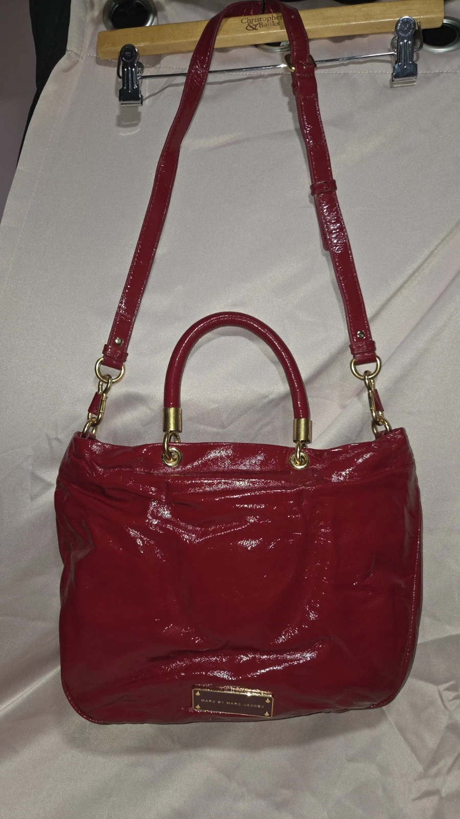 Marc By Marc Jacobs Cabernet Red Tote with Gold Accents