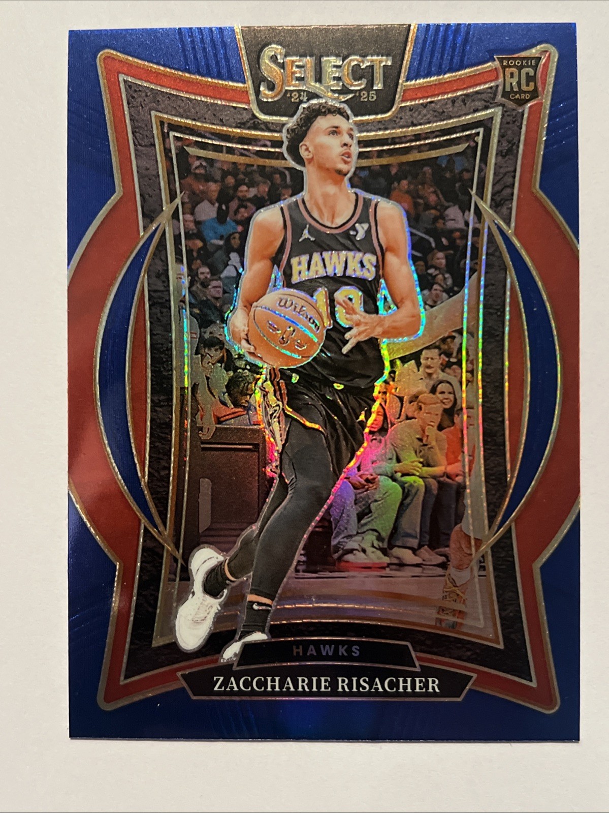 2024-25 Panini Select Blue Prizm #86 Zaccharie Risacher Rookie RC