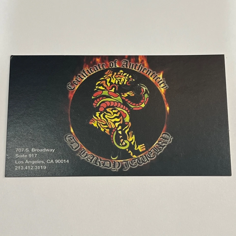 Nuevo Collar y Pendientes Ed Hardy por Christian Audigier El Amor Mata Lentamente Tigre Foto 2 de 3