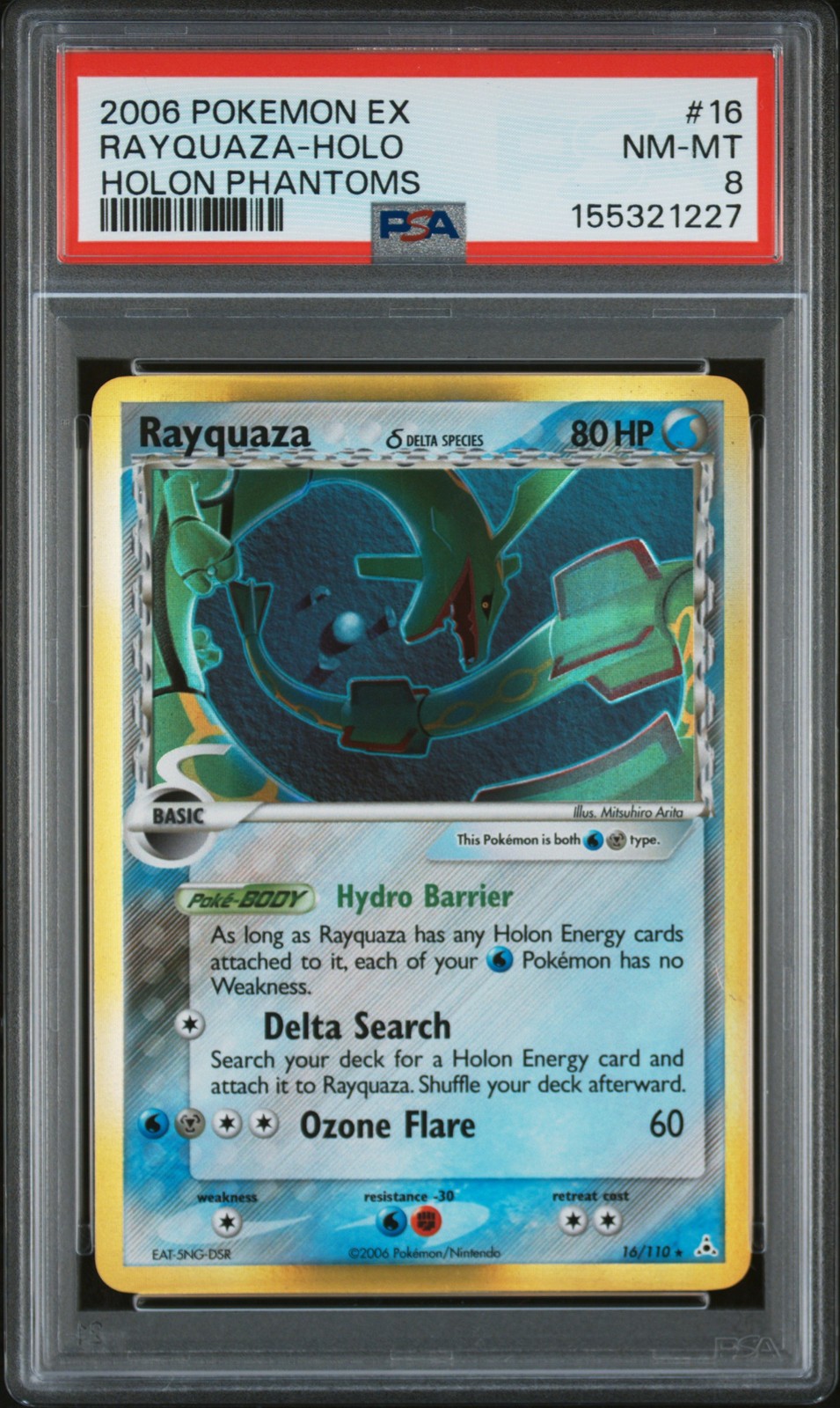 Rayquaza-Holo Holon Phantoms 16 NM PSA 8