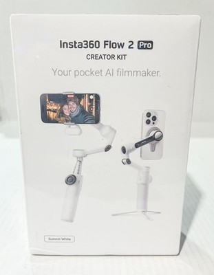 Insta360 Flow 2 Pro3-Axis AI-Powered Smartphone Gimbal Creator Bundle-White