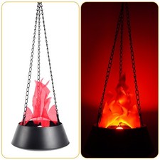 LED Hanging Fake Flame Light Simulated Brazier Halloween Xmas Decor Lamp