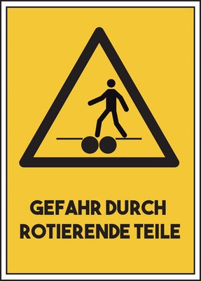Warning Sign Danger From Rotating Parts A4 A5 A6 Sticker Aluminium Dibond Forex