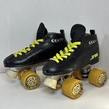 Vtg Labeda SP204 Roller Speed Skates Sz 6 Leather Quad Cruiser Pacer Derby Black