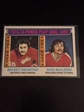 Mickey Redmond Rick Macleish Power Play Goal 1974-75 Topps Hockey NM-MT 6