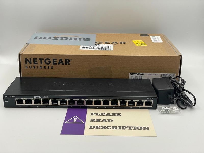 NETGEAR 16-Port Gigabit Ethernet Unmanaged Switch (GS316) READ/FOR PARTS