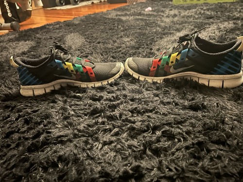 Nike Free Powerlines + Nrg 'Olympic' Size 11 Rare Running Shoes Sneakers Rainbow - Picture 5 of 7