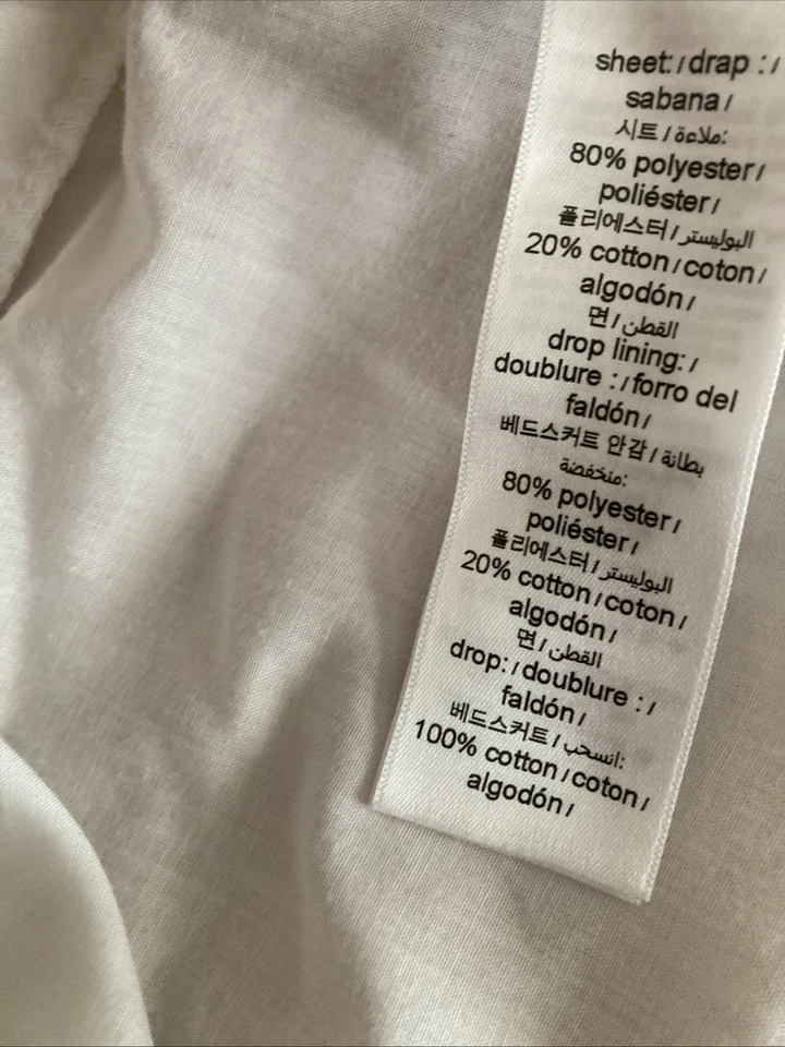 Pottery Barn детская кроватка кровать юбка пыли оборки Эмили и Меритт белое серебро унисекс - Изображение 4 из 4