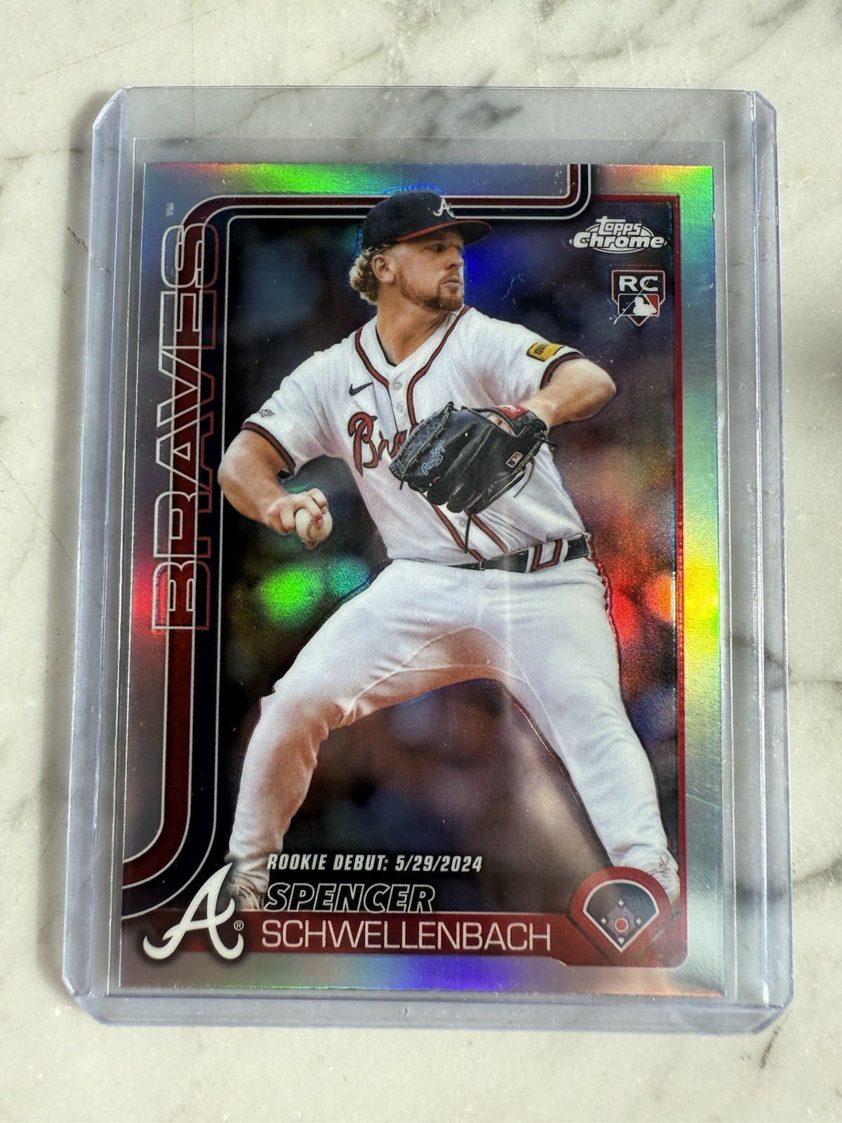 2025 Spencer Schwellenbach Topps Chrome Update Refractor RC Braves USC132