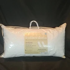 Charter Club 360 Chamber Feather Down Pillow KING Medium Firm