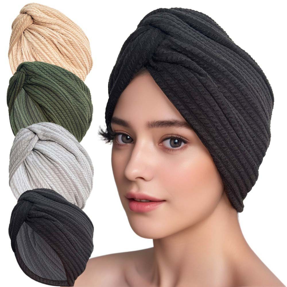 Women's Stretchy Turban Headwrap Hat - Warm Ethnic Style Chemo Cap Beanie
