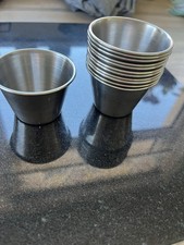12 Stainless Steel Sauce Pots.  VGC