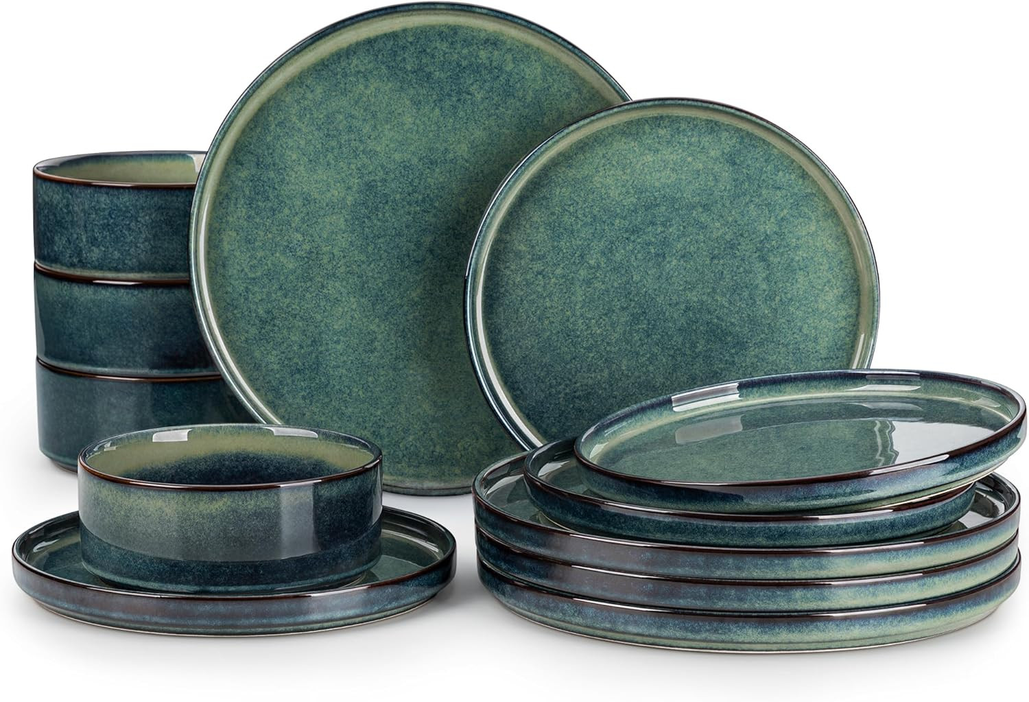 12-piece Plates & Bowls For 4 Dishwasher Safe