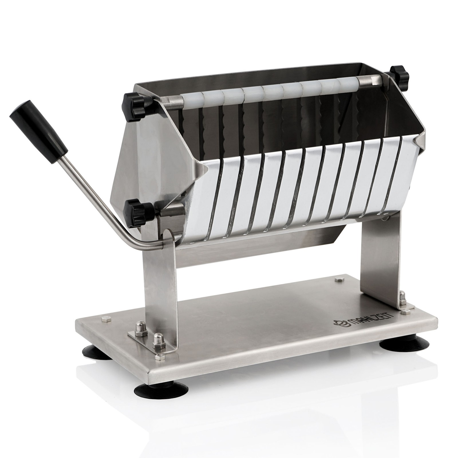 Mahlzeit Edelstahl Currywurstschneider für 18 mm Scheiben | 10 scharfe Messer