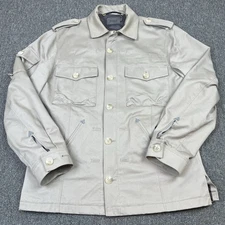 Reiss Jacket Mens Medium Beige Military Field Pockets Chore Coat Outdoor Casual