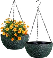 12 inch Large Hanging Planters for Indoor Outdoor Plants 2 Pack Hanging Flower