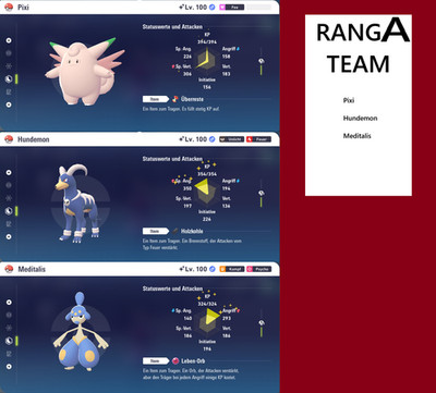 Shiny Ranked Team Nr. 10: Pixi, Hundemon, Meditalis PVP | Pokemon Legenden Z-A