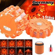 3X Warnleuchte Auto Wasserdicht LED Warnleuchte mit Magnet und 9 Leuchtmodi DE