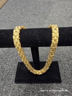 RaRE GABRIELLE BRUNI 85G STERLING VERMEIL SILVER BASKETWEAVE NECKLACE 18''