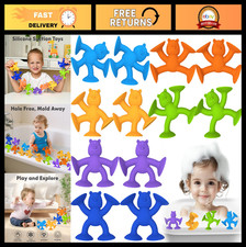 12 Pack Suction Cup Bath Toys - No Hole, Build  Create, Silicone Sensory Fidget