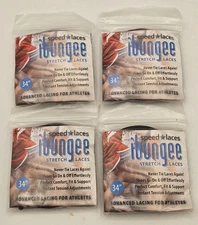 Lot of 4 iBungee Speed Laces Stretch Shoe Laces w/Locks Black 34"