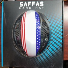 Saffas Carbon Fiber Hard Hat Full Brim Goggles Safety Helmet 6-Pt Suspension NIB