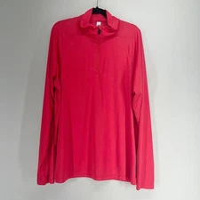 Alo Yoga 1/4 Zip Pullover Mens XL Red Performance Long Sleeve Athletic