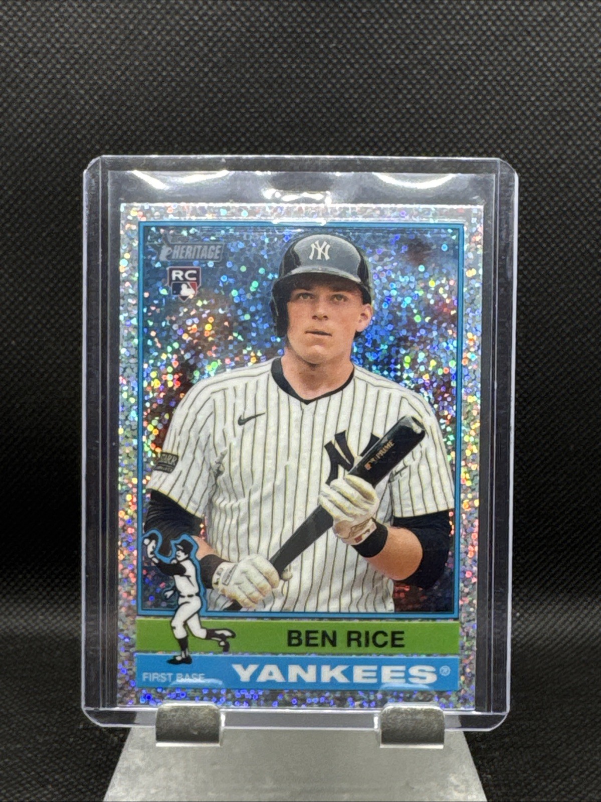 2025 Topps Heritage - Ben Rice #406 Chrome Silver Sparkle Refractor (RC)