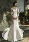 Enzoani Blue Karla Ivory Satin V Neck Sleeveless Mermaid Wedding Dress