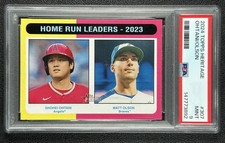 SHOHEI OHTANI MATT OLSON PSA 9 2024 TOPPS HERITAGE #307 2023 HOME RUN LEADERS 92