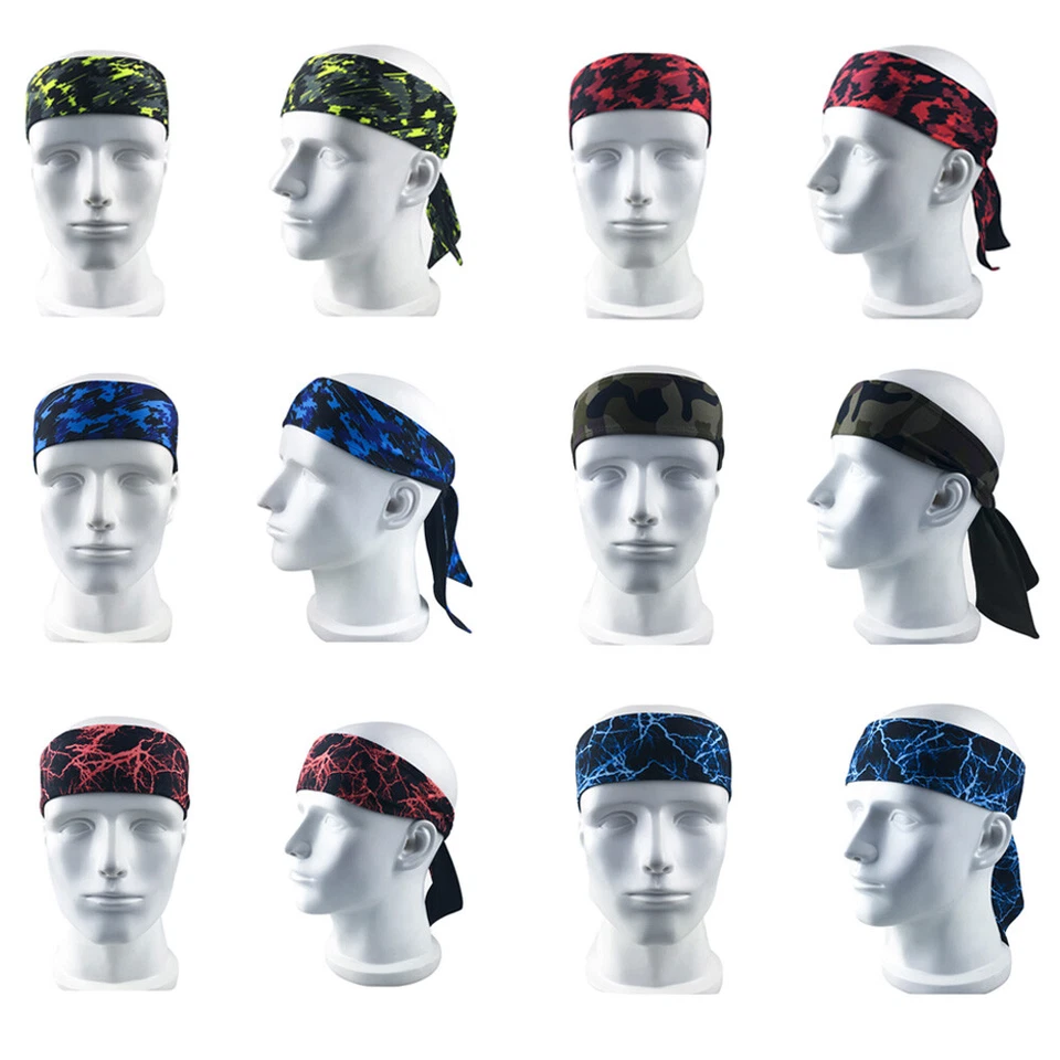 Men Camouflage Sweatbands Stretch Breathable Running Sports Fitness Head Band - Image 2 of 4