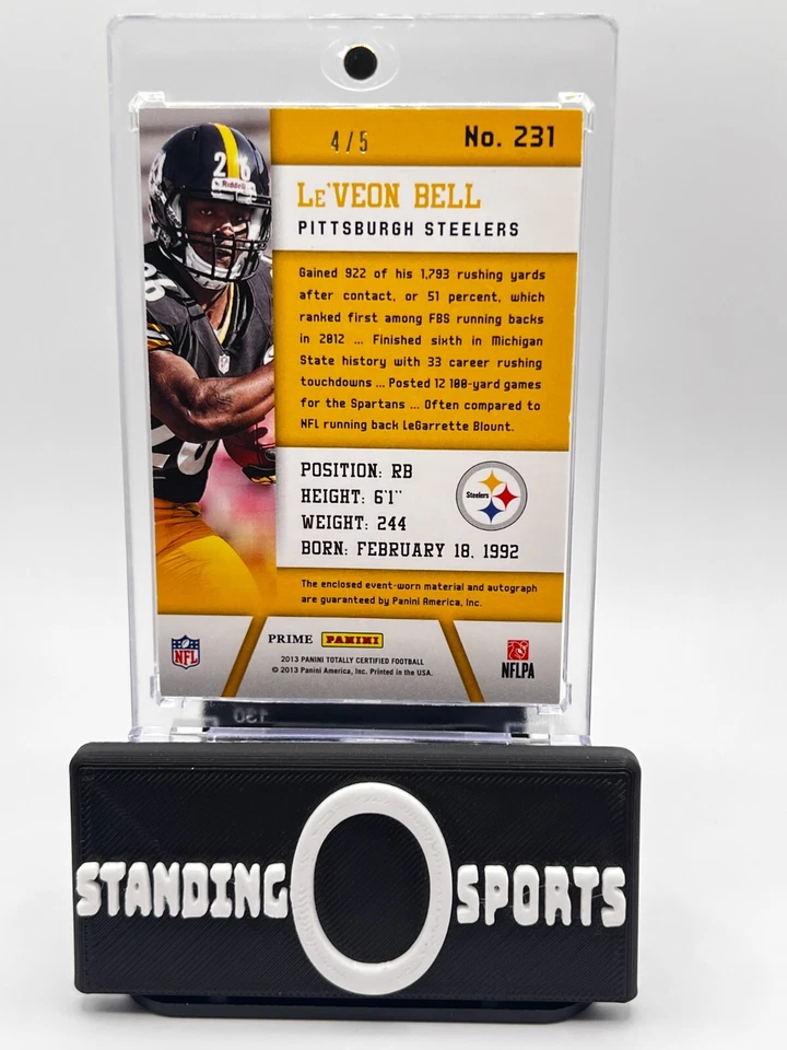 Parche con logotipo automático azul radiocontrol LeVeon Bell 2013 totalmente certificado SPP 1/5 NFL Steelers Foto 4 de 4