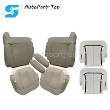 Fits 99-02 Chevrolet Silverado Front Leather Seat Cover / Foam Cushion Med Tan