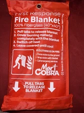 Mart Cobra Emergency Fire Blanket for Home and Kitchen 40” x 40”