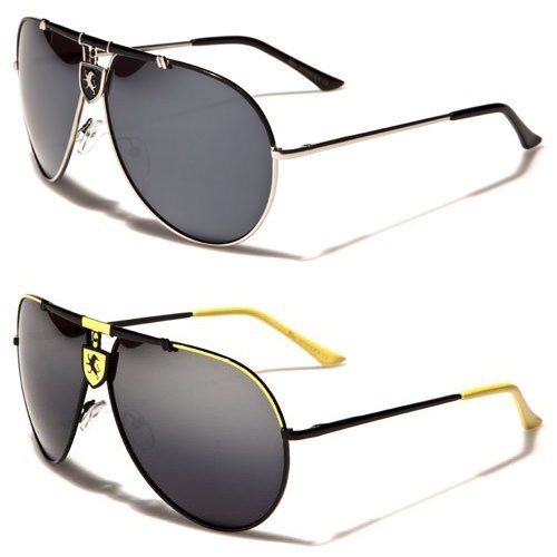 Top Bar Logo Bridge Khan Sleek Metal Frame Mens Sunglasses - Picture 1 of 5