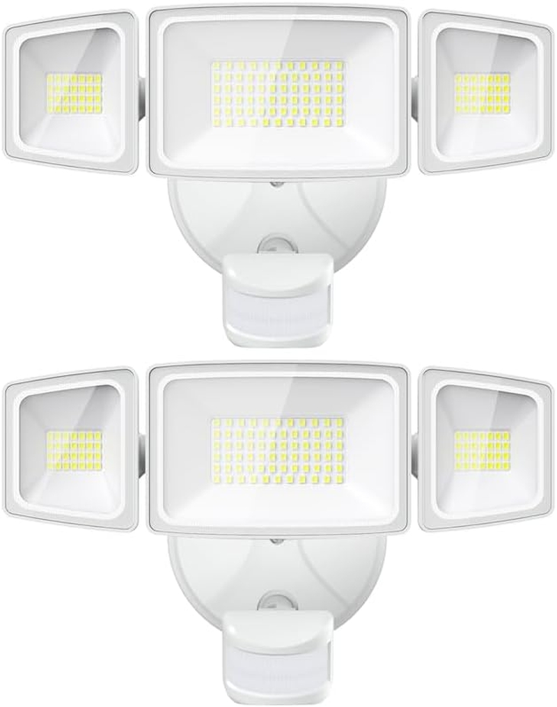 2 Pack 65W LED Motion Sensor Outdoor Lights, 6500LM 6500K IP65 Waterproof Securi