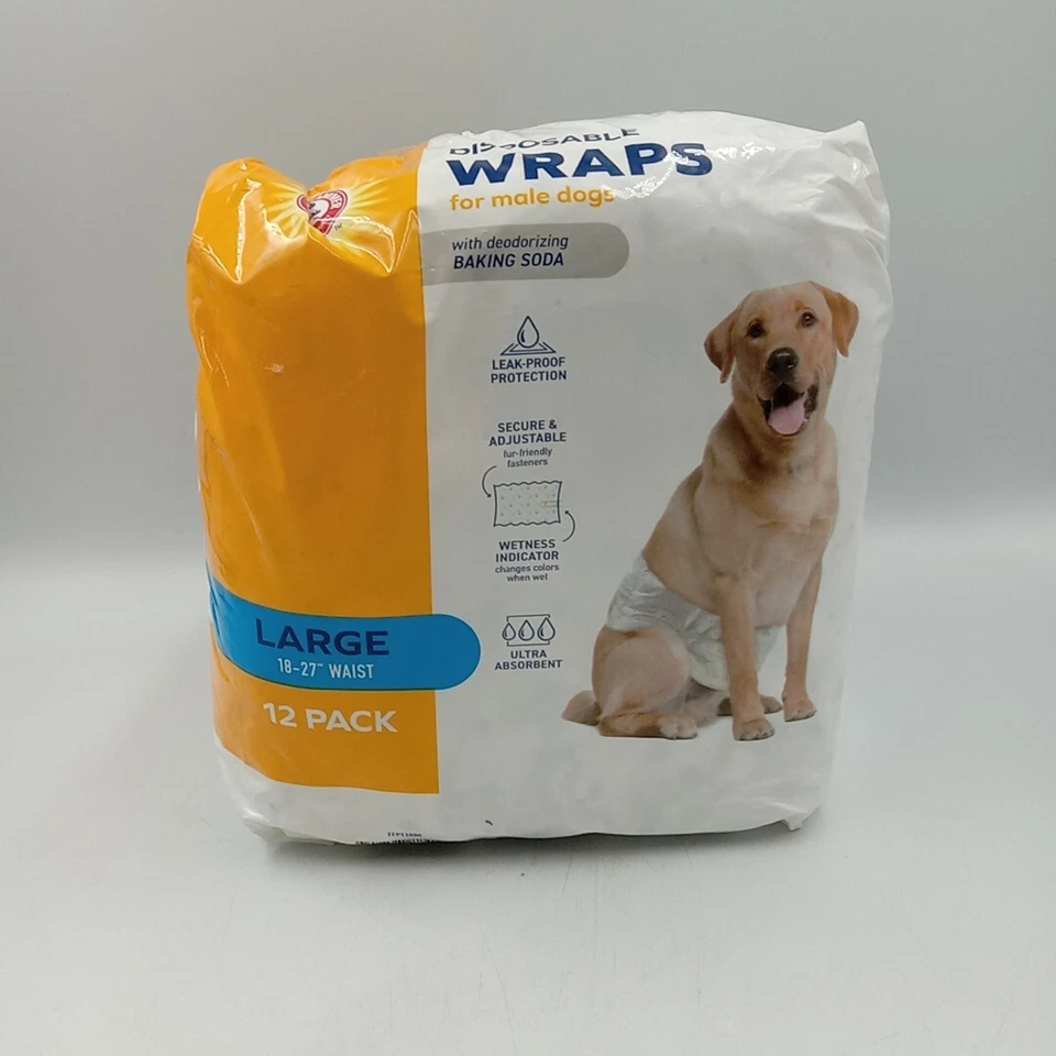 Arm & Hammer Disposable Wraps For Male Dogs Large 18"-27'' Waist 12Pack ......85 - Изображение 4 из 4