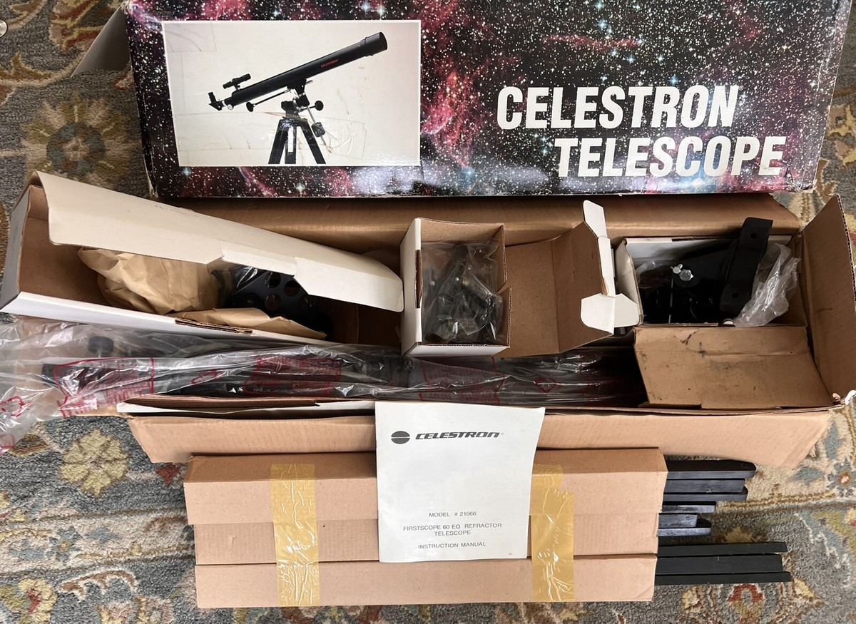 Celestron Telescope Firstscope 60EQ Refractor #21066, Original Box,  Instructions