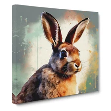 Rabbit Digital Art No.7 Canvas Wall Art Print Framed Picture Decor Dining Room