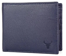 No 1 Genuine Leather Bifold Wallets For Men RFID Blocking Slim (Blue) Free Ship