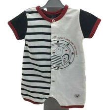 Terre de Marins combishort blanc bleu marine rayé animaux bouée  bébé 3 mois