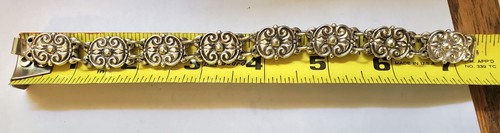 AVE JUAREZ PRIETO STERLING SILVER 925 ORNATE LINK BRACELET ABSOLUTELY GORGEOUS - Picture 7 of 11