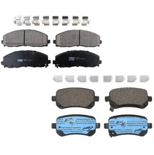 TRW Pro Front Rear Ceramic Brake Pads Hardware Kit For Chrysler Dodge Ram VW V6