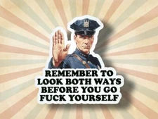 Go Fukc Yourself Funny Retro Meme Sticker, Vintage Sarcastic Sticker, Funny Stic