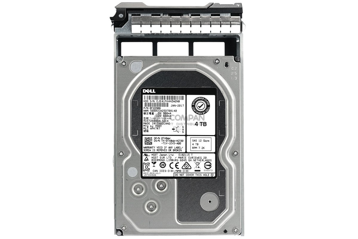 01MVTT - DELL 4TB 7.2K 12G SAS 3.5" HDD | Inside Systems A/S