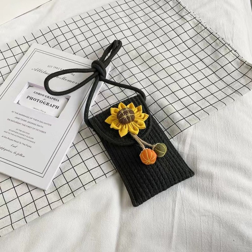 Woven Shoulder Mobile Phone Bag Sunflower Small Shoulder Bags Purses eBay