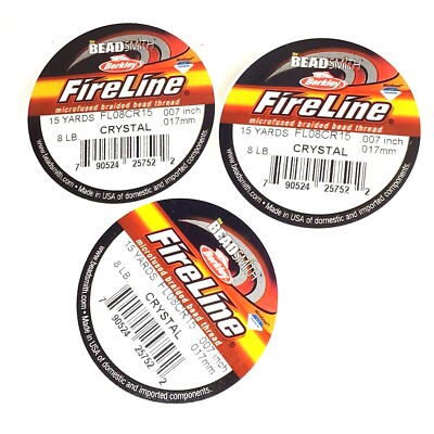 FireLine Beading Thread Cord Beadsmith 4LB 6LB 8LB Crystal Smoke Black 15 yard