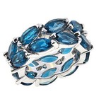 HSN Colleen Lopez Sterling Silver London Blue Topaz 2-Row Band Ring Size 5 — photo 9