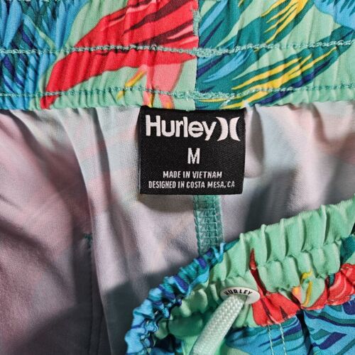 NWT Hurley Board Shorts Swim Trunks Men Medium No Liner Palm Leaf Green Blue Red - Picture 4 of 12