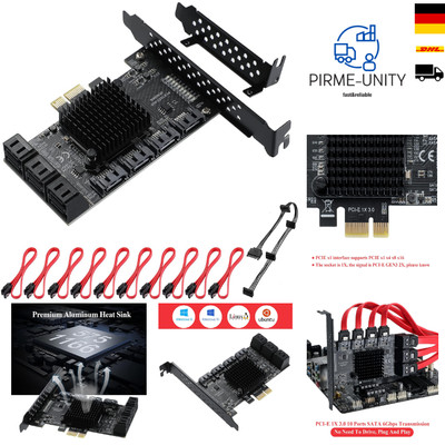 PCI-E SATA Card mit 10 USB-Ports für Windows 10/8 und Linux